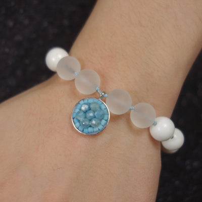Blue Without You turquoise and howlite mosaic bracelet
