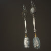 She's Got Plans: moonstone and kyanite hammered silver earrings