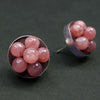 Lift Her Up in Peace: rhodocrosite post earring