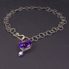 Aristocrat of the Blues: amethyst + pearl + hammered gold necklace