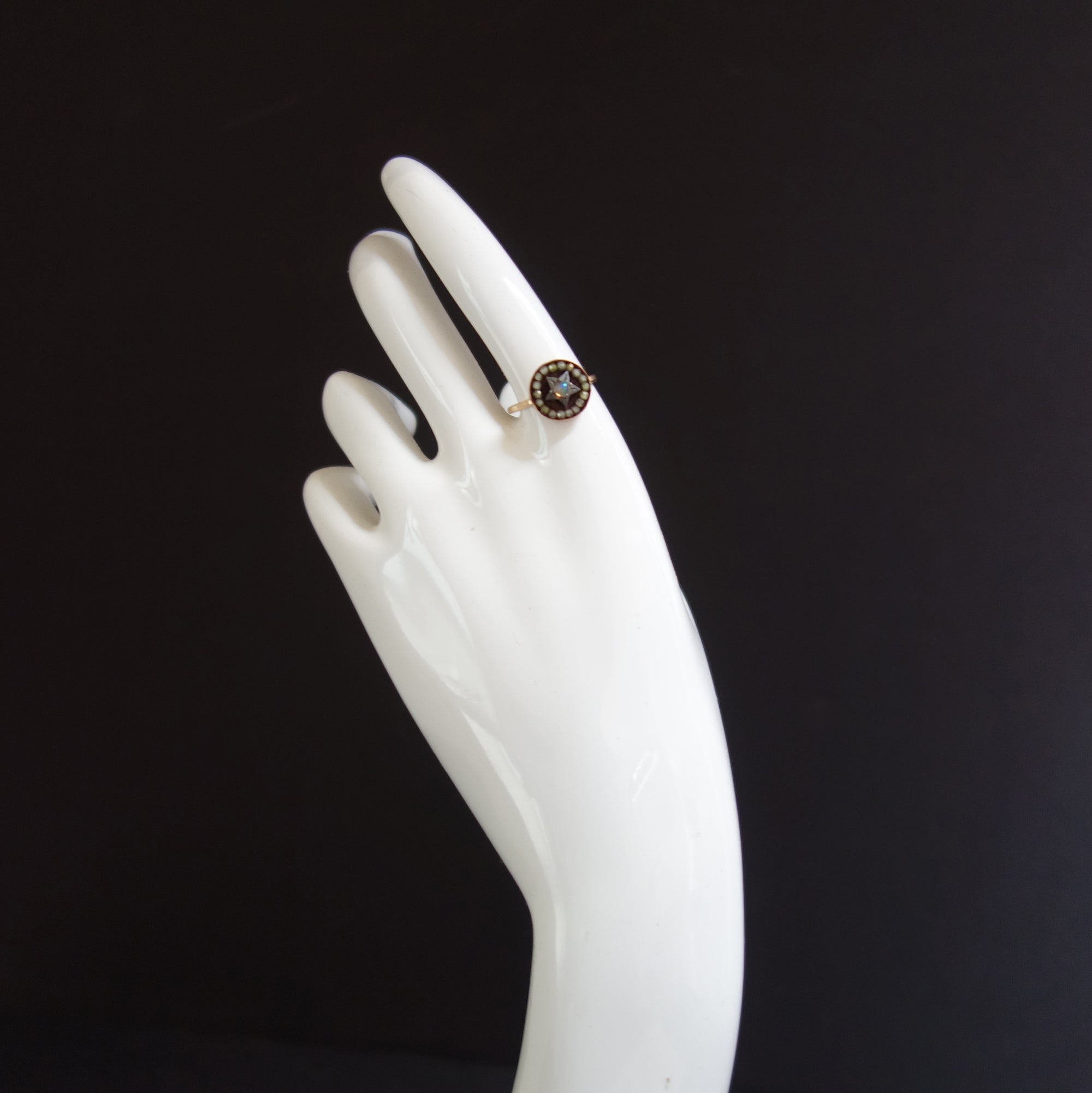 Rainbow Opal Star mosaic ring