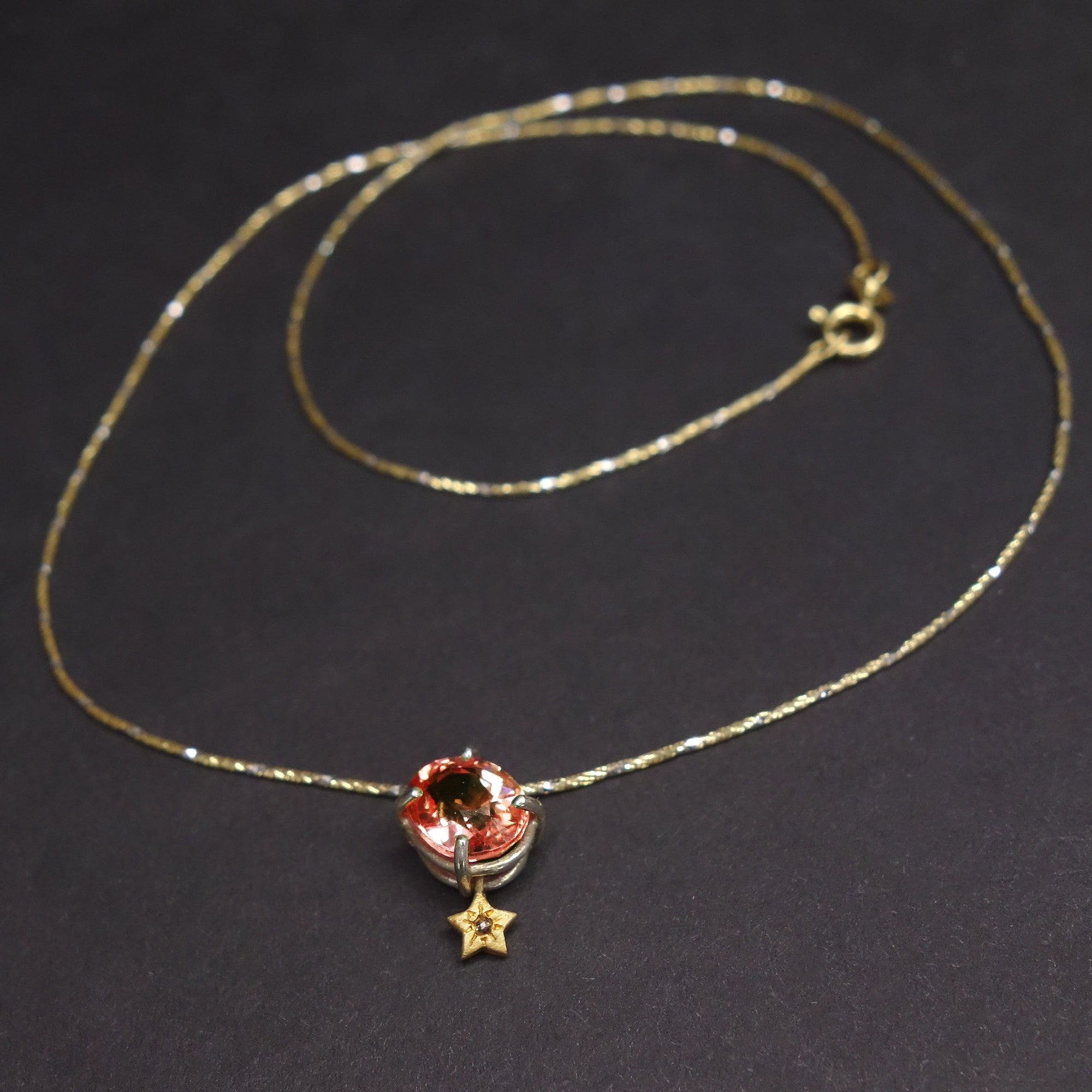 When Stars Collide: morganite and diamond necklace