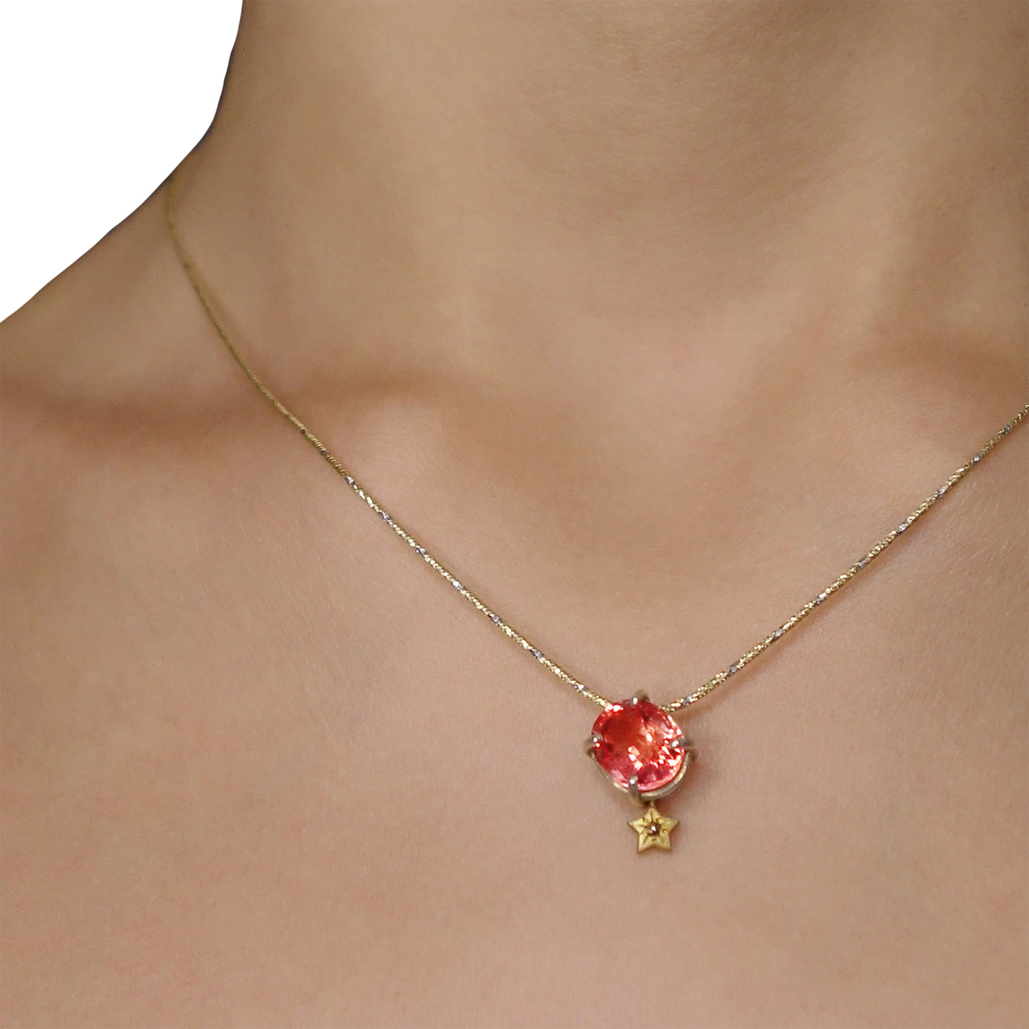 When Stars Collide: morganite and diamond necklace