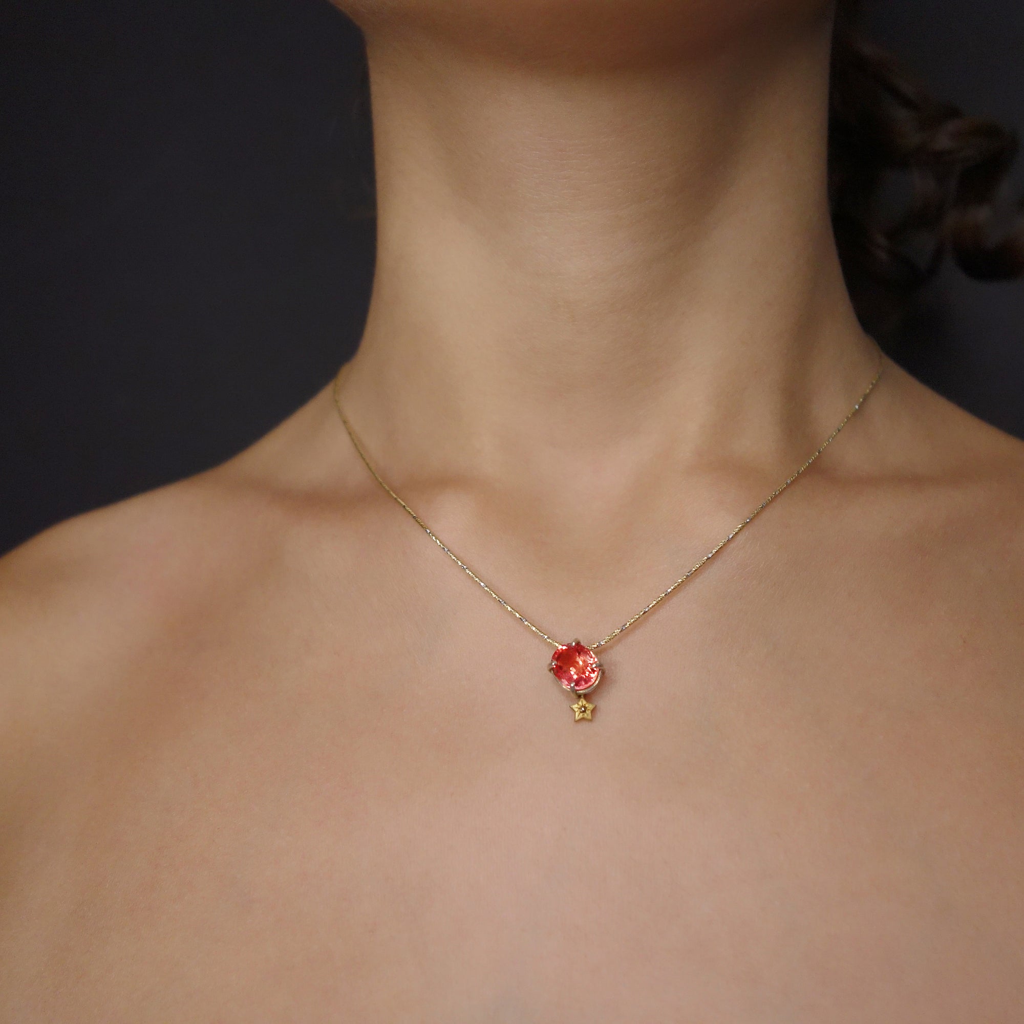 When Stars Collide: morganite and diamond necklace