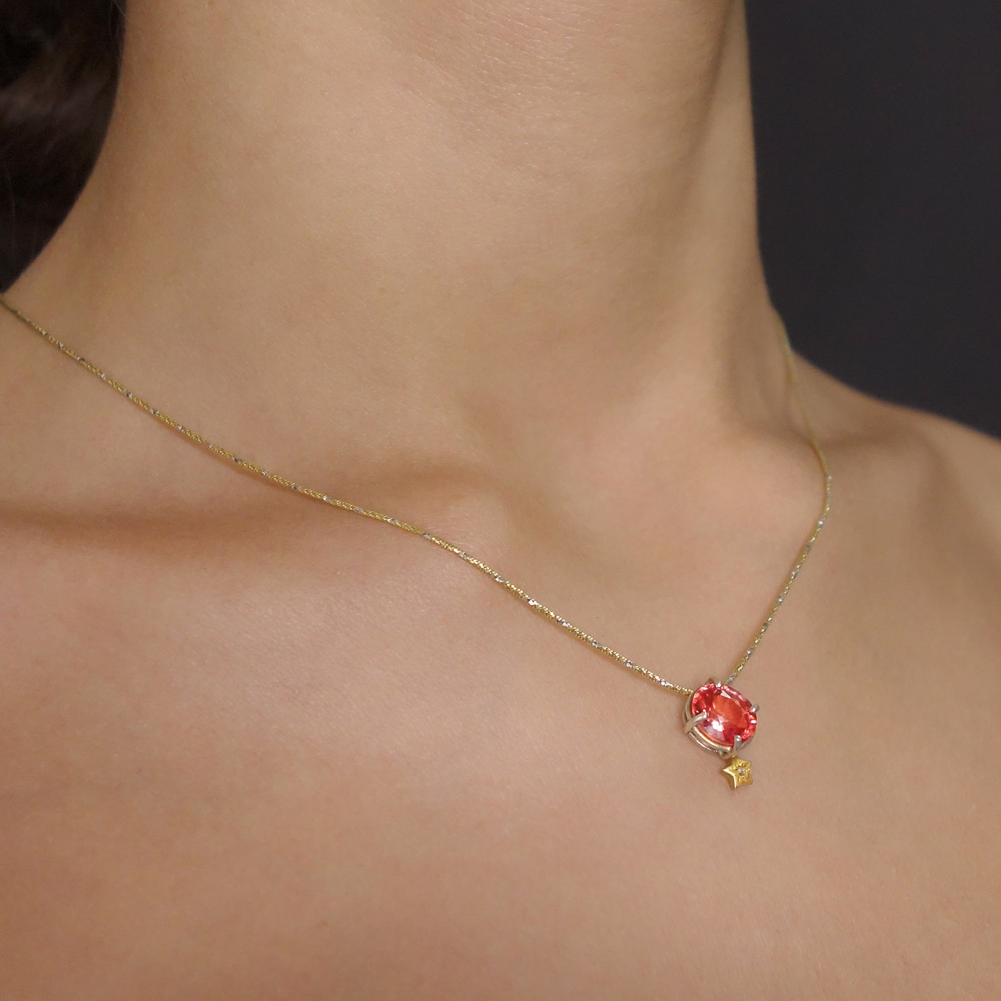 When Stars Collide: morganite and diamond necklace