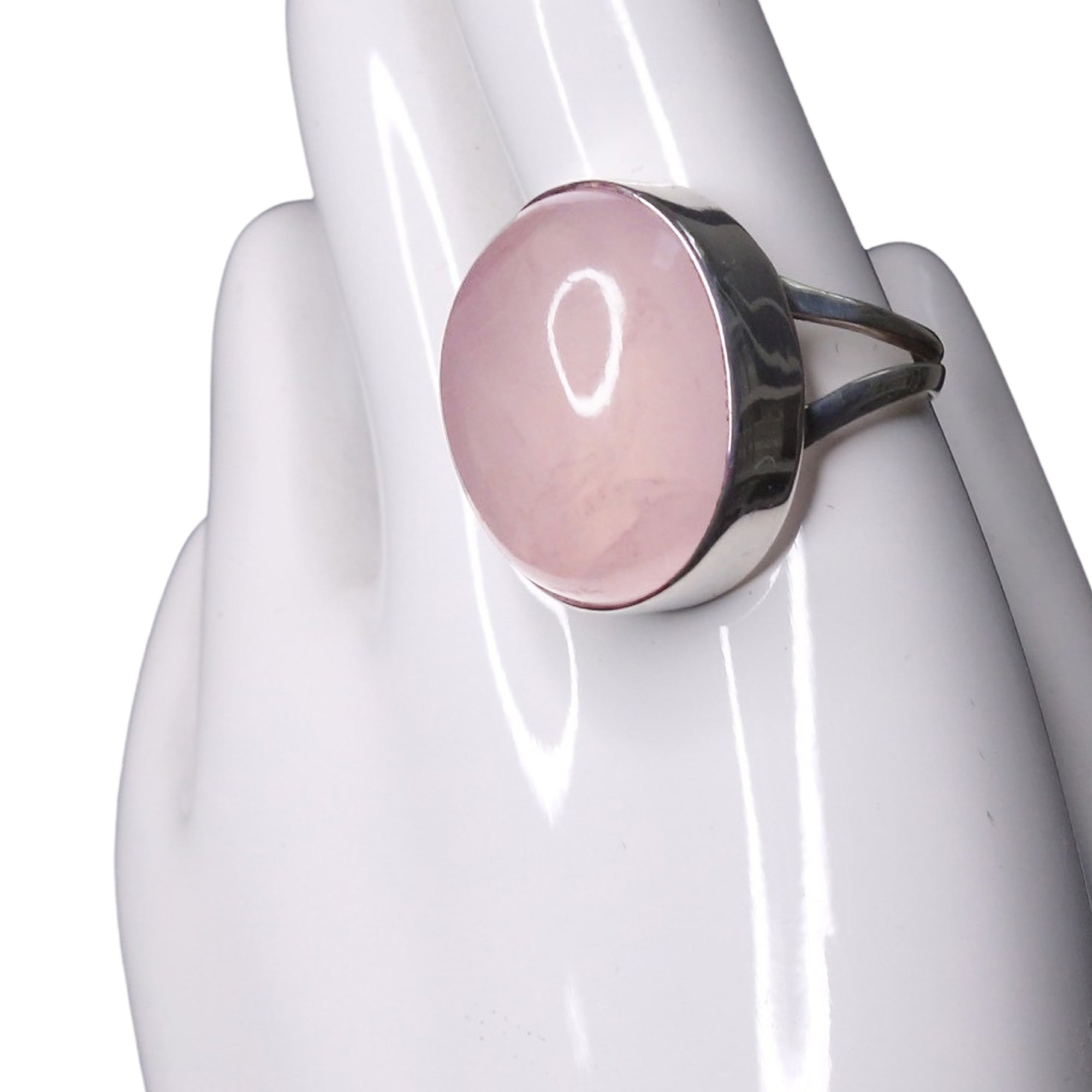 America's Moving Speech: rose quartz and silver ring