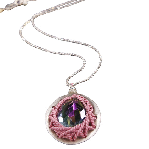 Best Day Ever: mystic topaz and hand hammered silver necklace