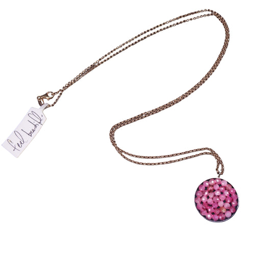 Pink Sapphire Iconic Necklace on Rose Gold