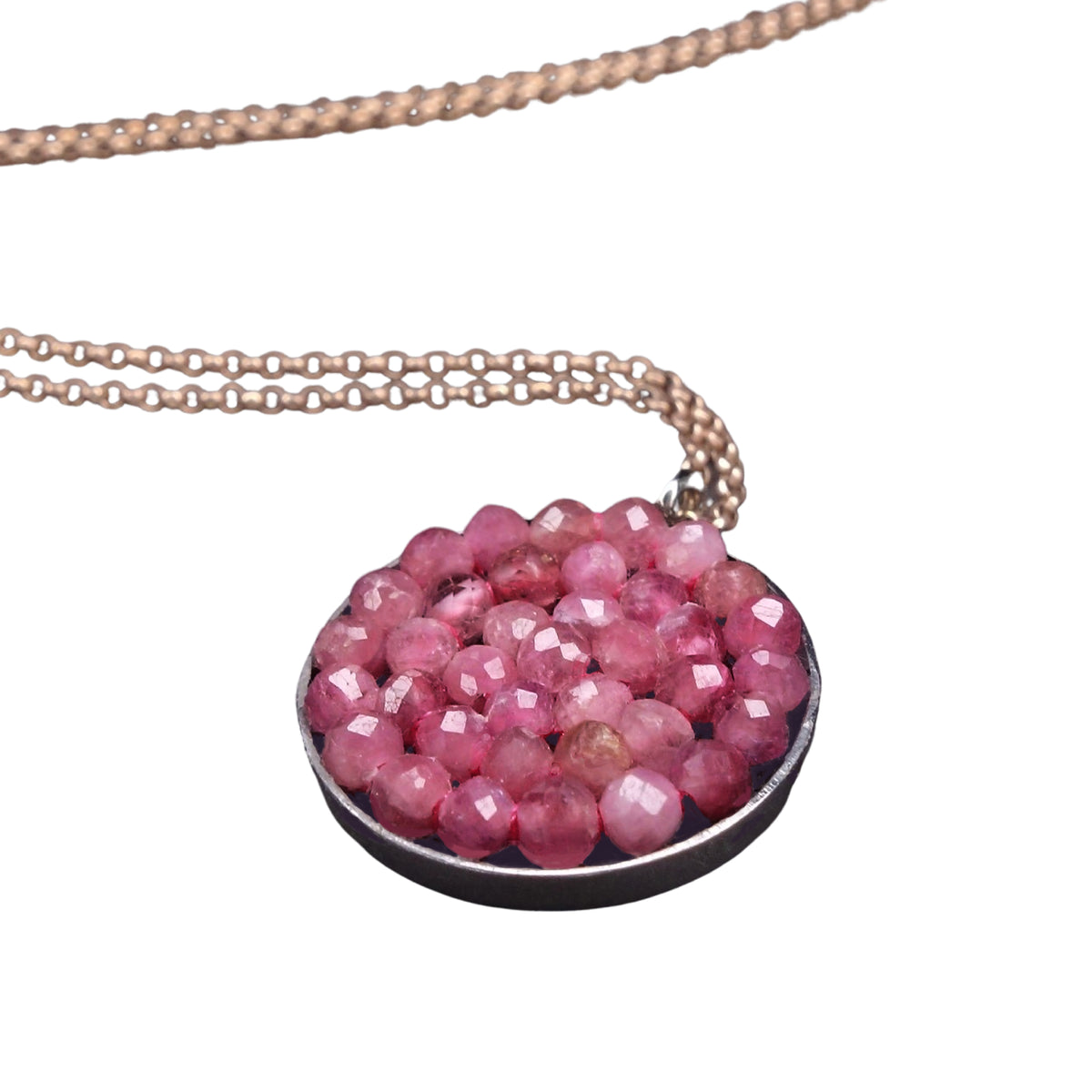 Pink Sapphire Iconic Necklace on Rose Gold
