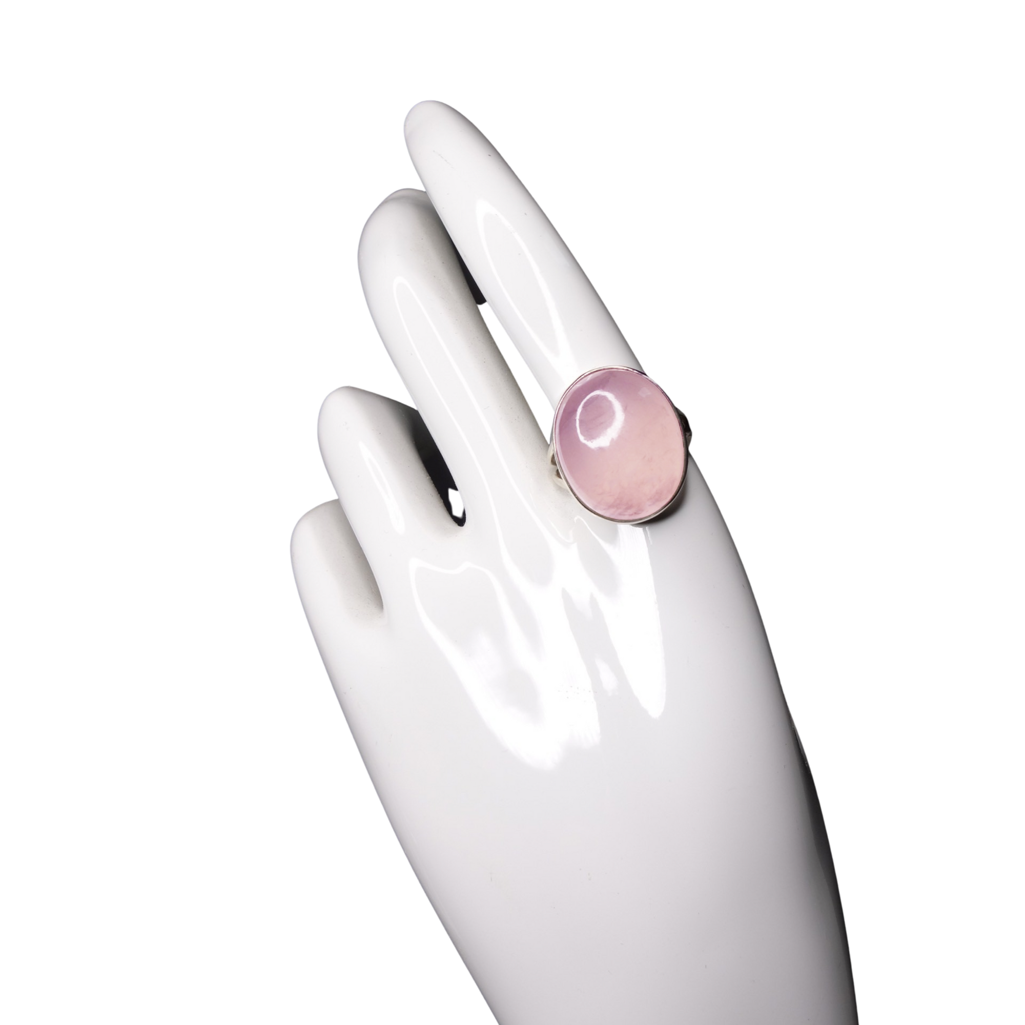 America's Moving Speech: rose quartz and silver ring