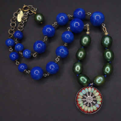 RAFFLE TICKET: diamond, opal, and coral necklace for ALIVE Center