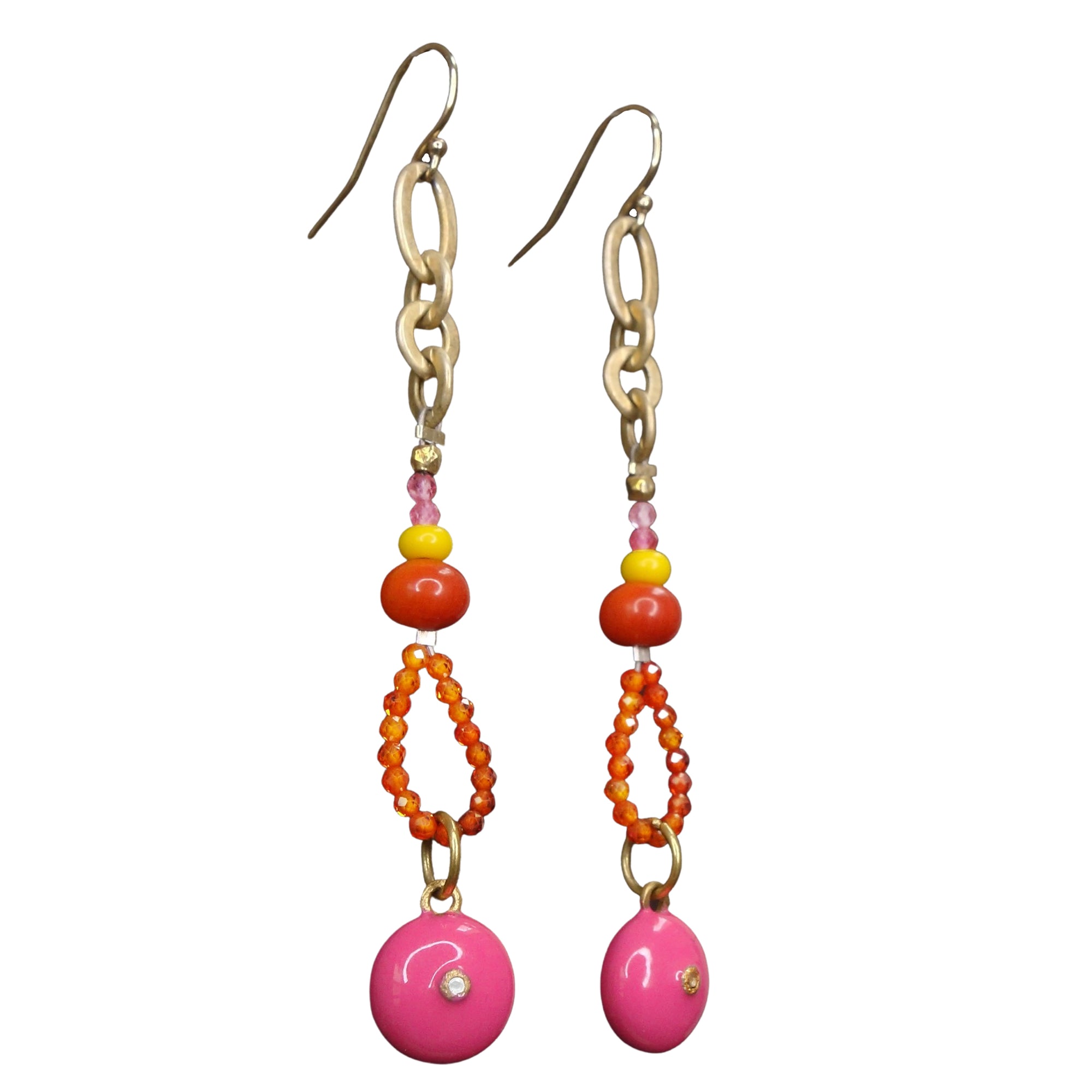 She Embraced Her Rose Colored Glasses: diamond, carnelian, pink sapphire