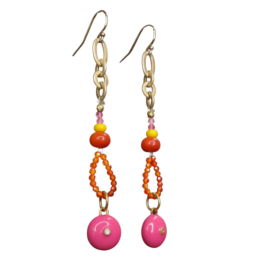 She Embraced Her Rose Colored Glasses: diamond, carnelian, pink sapphire