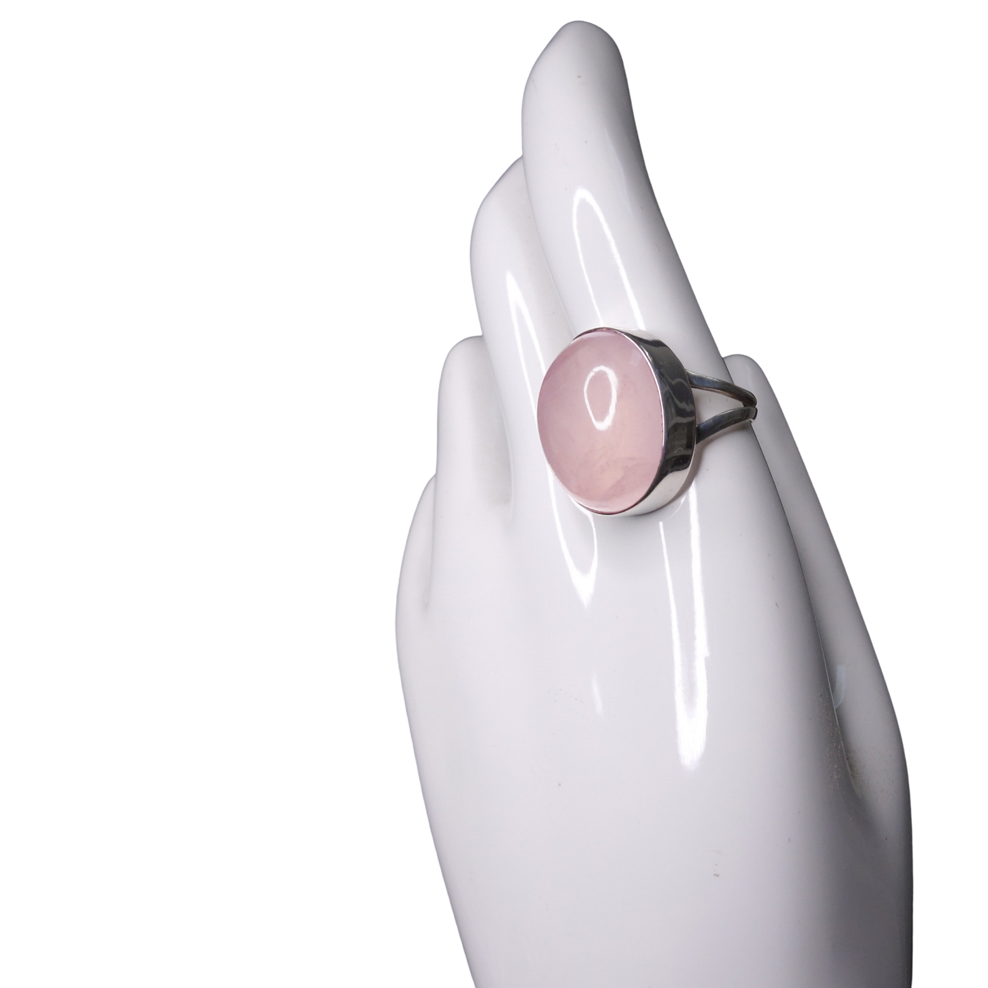 America's Moving Speech: rose quartz and silver ring