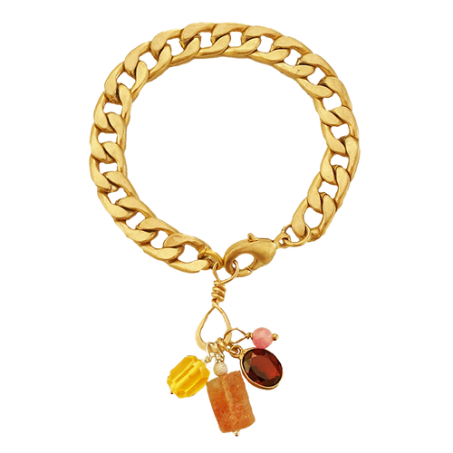 Charmed, I'm Sure: Raw Sunstone, Garnet bracelet