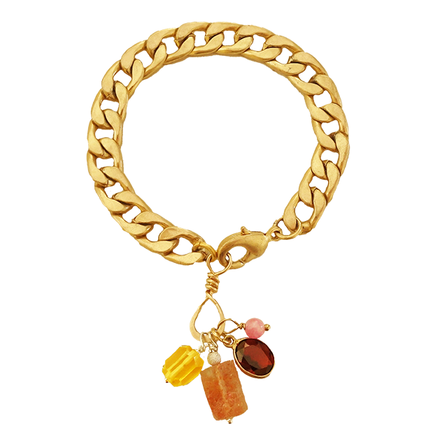 Charmed, I'm Sure: Raw Sunstone, Garnet bracelet