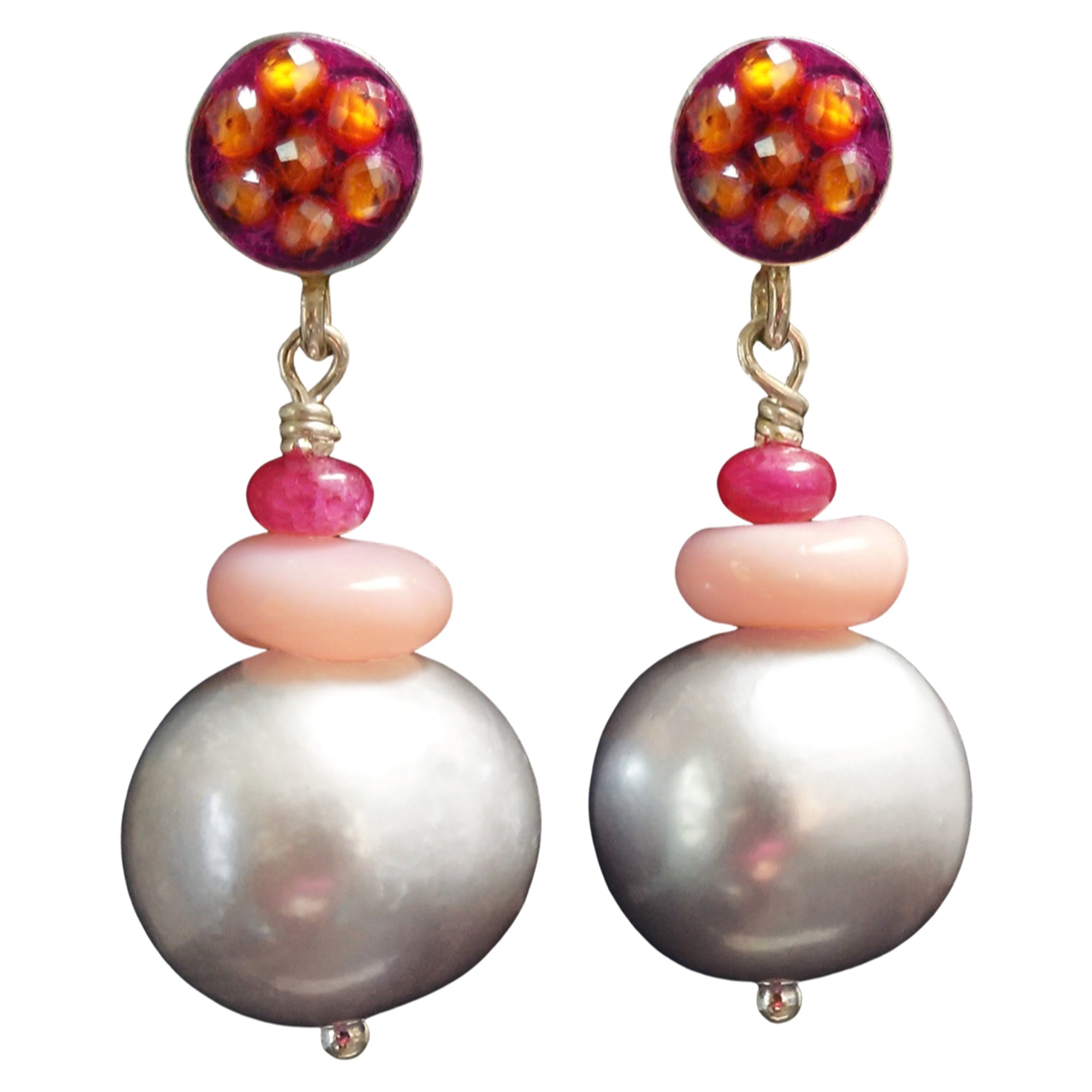 Opals and Pearls and Rubies and JOY: mosaic earring