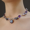 Amethyst in Her Garden: pearl, labradorite mosaic necklace