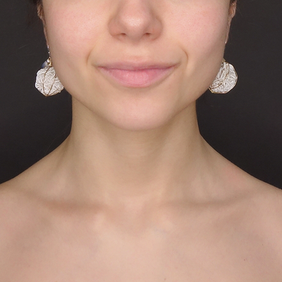 Desert Rose and vintage Ethiopian glass earrings