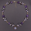 Amethyst in Her Garden: pearl, labradorite mosaic necklace