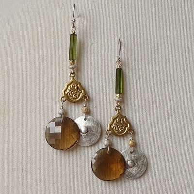 Tea for Two: tourmaline and topaz earring