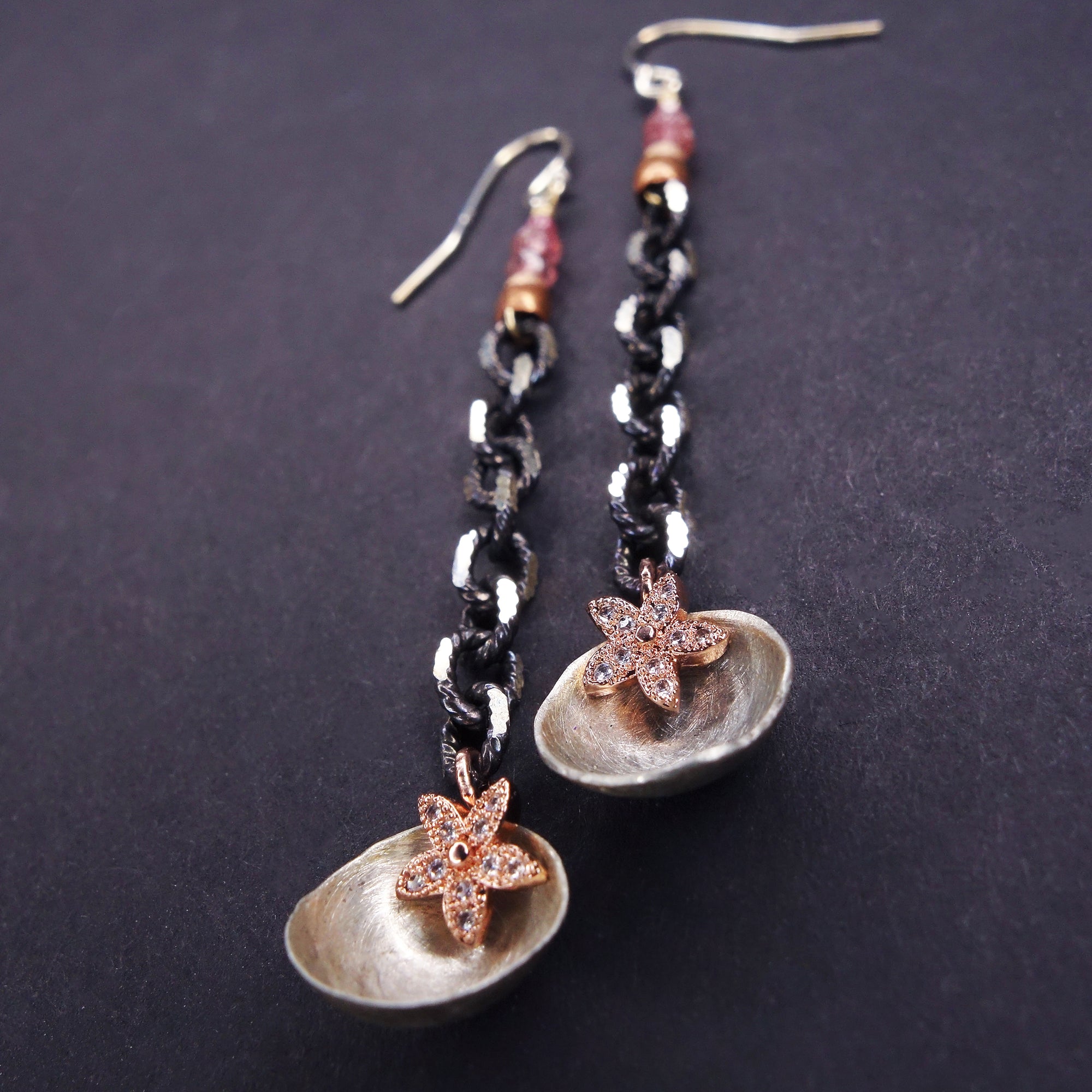 Fierce in Pink (not Just Pretty): rose gold, silver, pink sapphire