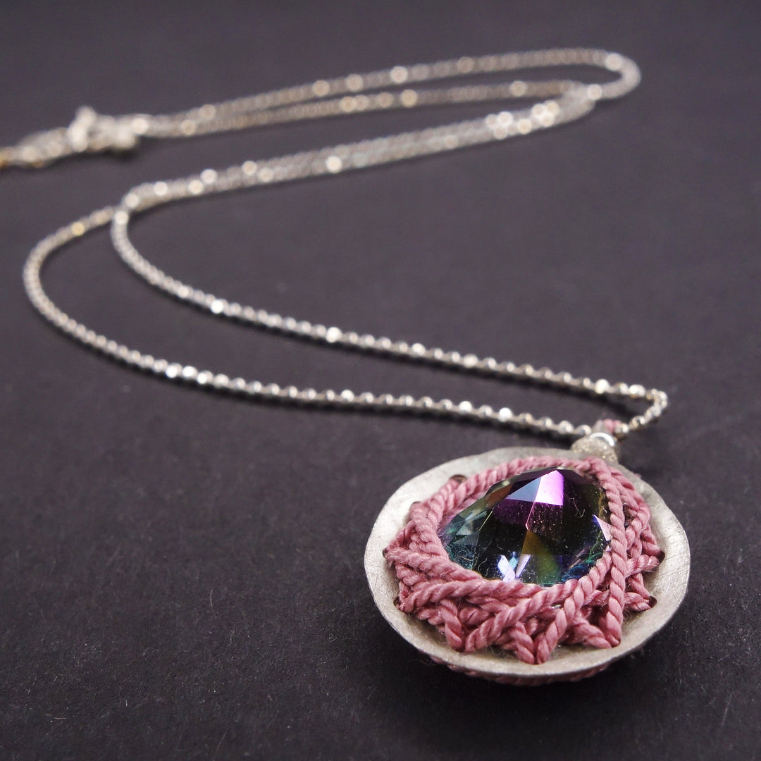 Best Day Ever: mystic topaz and hand hammered silver necklace