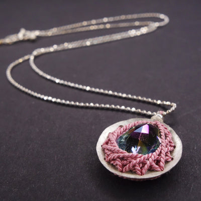 Best Day Ever: mystic topaz and hand hammered silver necklace
