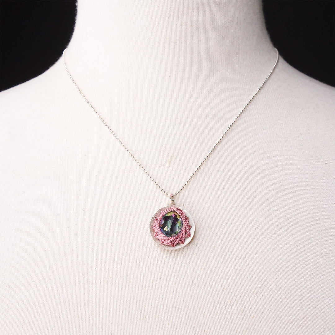 Best Day Ever: mystic topaz and hand hammered silver necklace