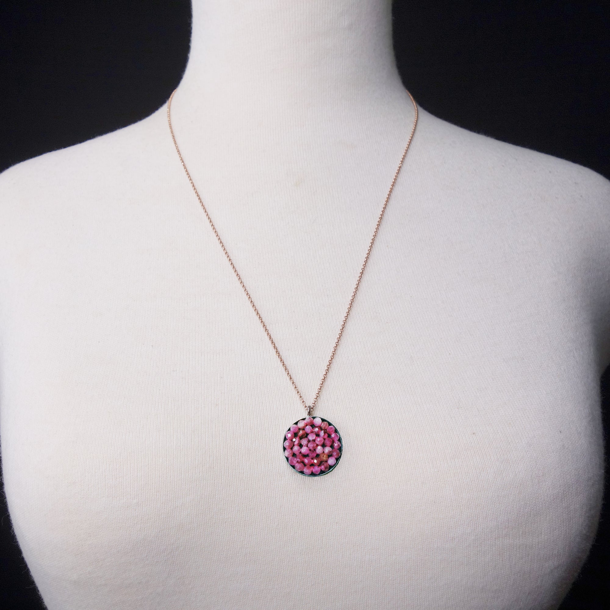 Pink Sapphire Iconic Necklace on Rose Gold