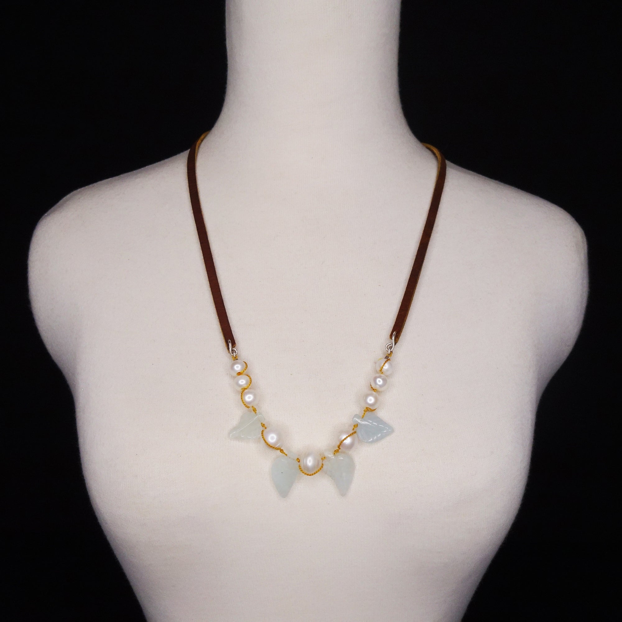 Siren's Song: aquamarine + pearl necklace, bracelet, headband