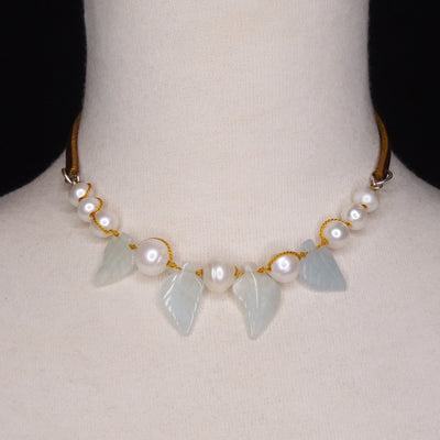Siren's Song: aquamarine + pearl necklace, bracelet, headband