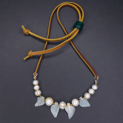 Siren's Song: aquamarine + pearl necklace, bracelet, headband