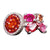 Carnelian, diamonds, ruby, tourmaline ring