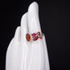 Carnelian, diamonds, ruby, tourmaline ring