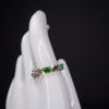 Diamond, emerald, and tourmaline ring