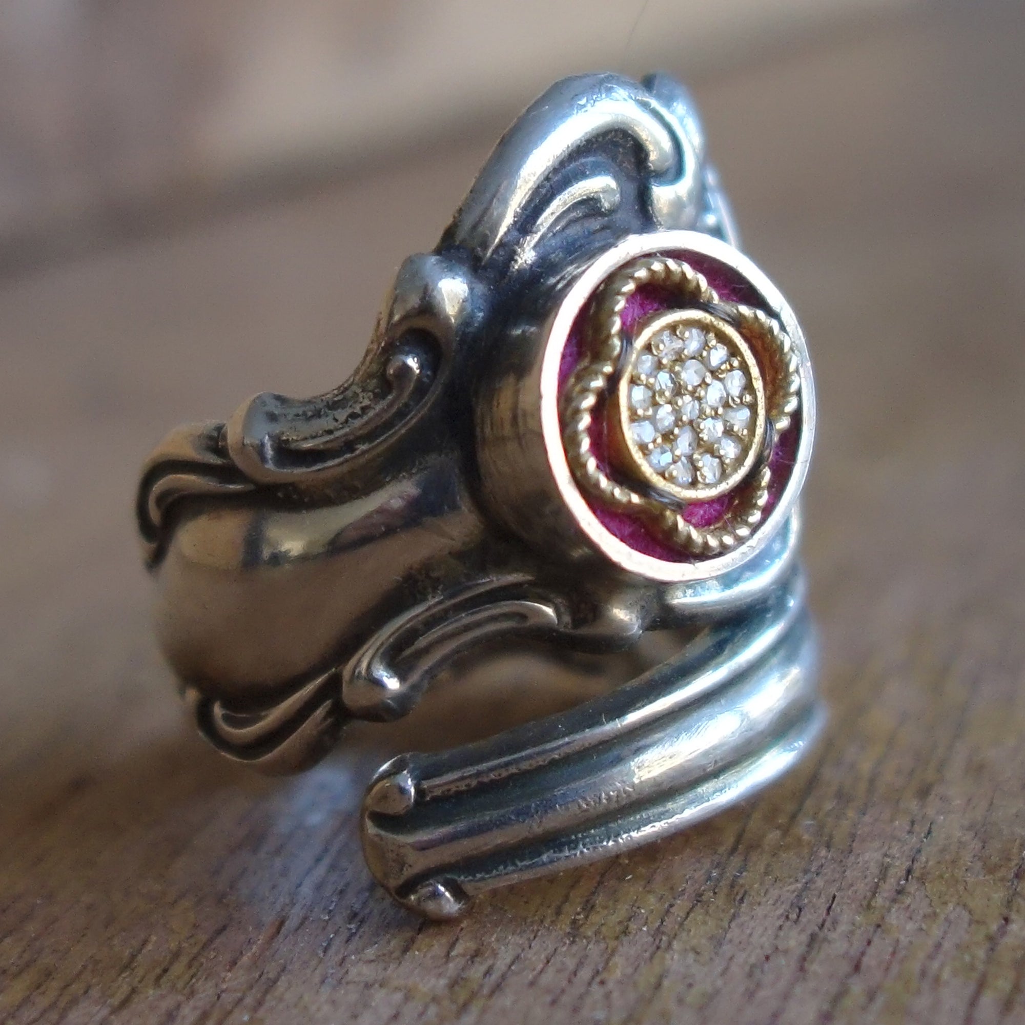 Diamonds in a spoon ring