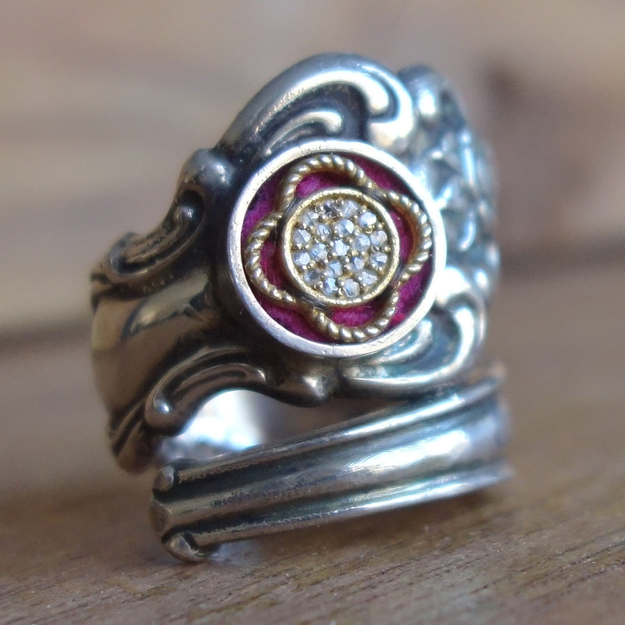 Diamonds in a spoon ring