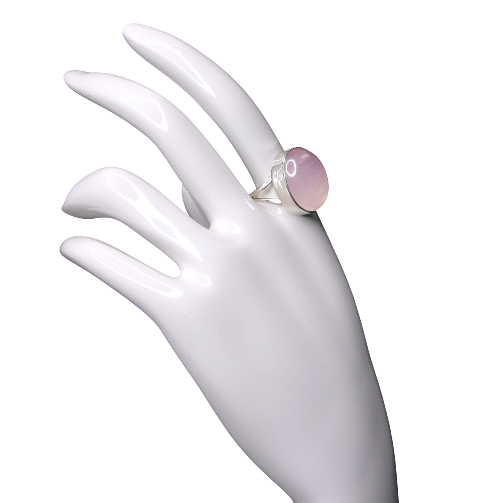 America's Moving Speech: rose quartz and silver ring