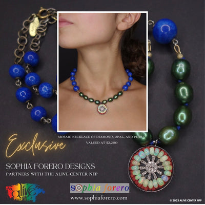 RAFFLE TICKET: diamond, opal, and coral necklace for ALIVE Center
