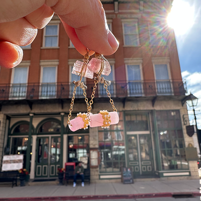 Blush Power: kunzite and gold earrings