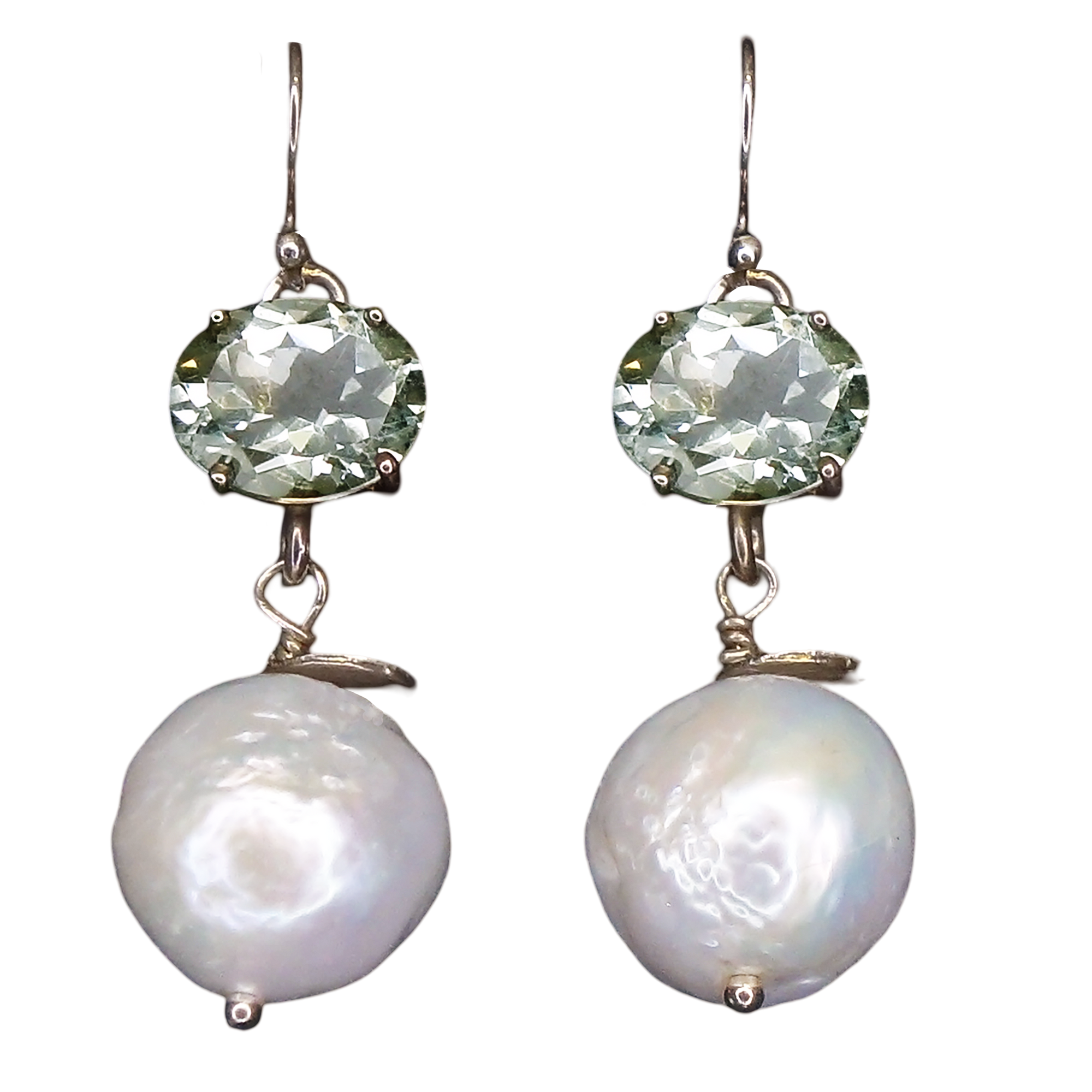 Summer Breeze: Presiolite + Pearl earring