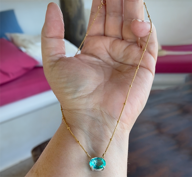 Caribbean Queen: paraiba tourmaline and gold necklace