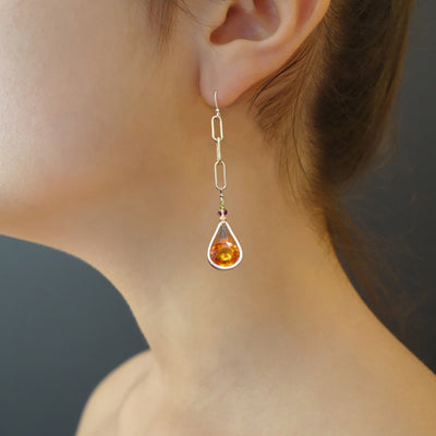 Sun Drops Float Effortlessly: citrine + tourmaline earrings
