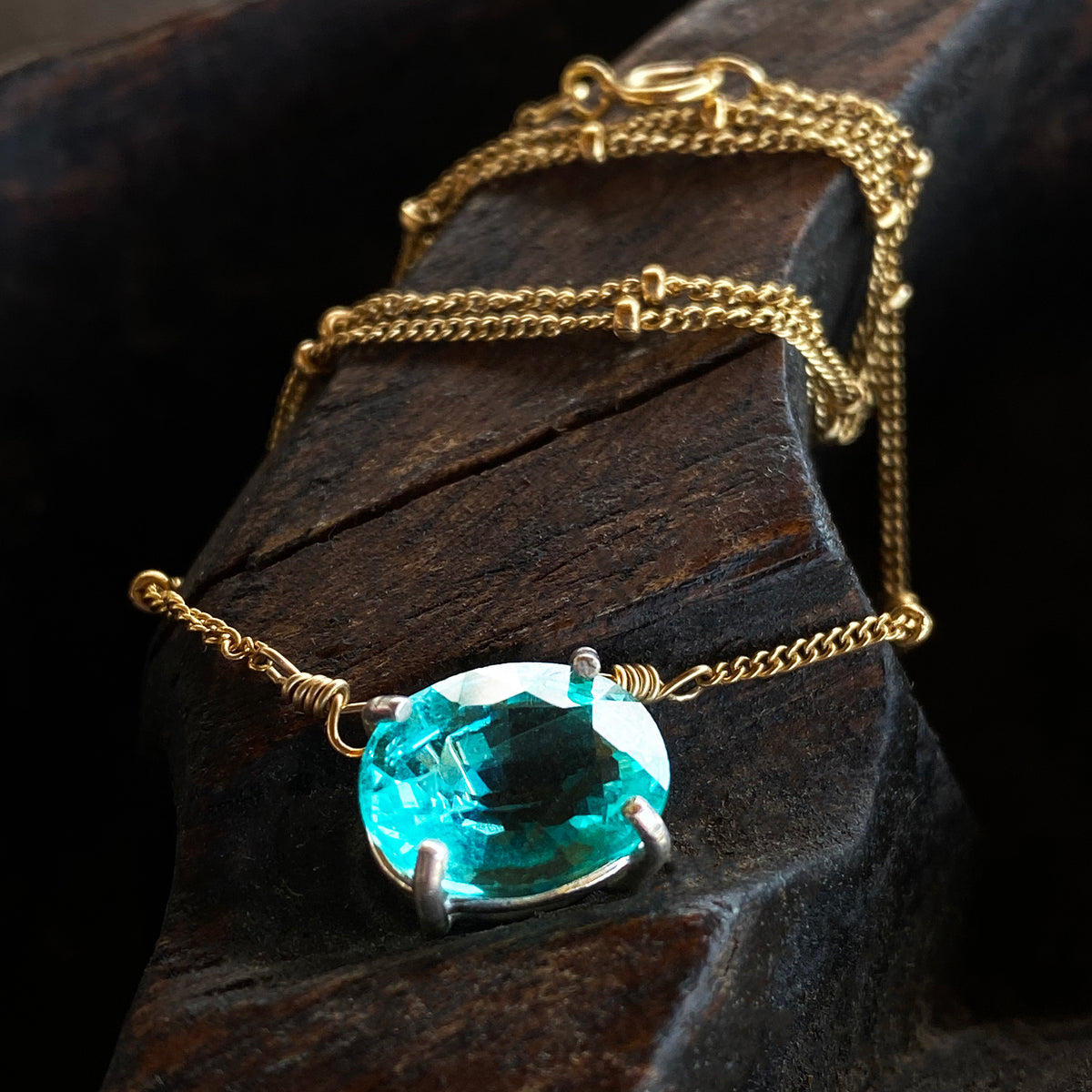 Caribbean Queen: paraiba tourmaline and gold necklace