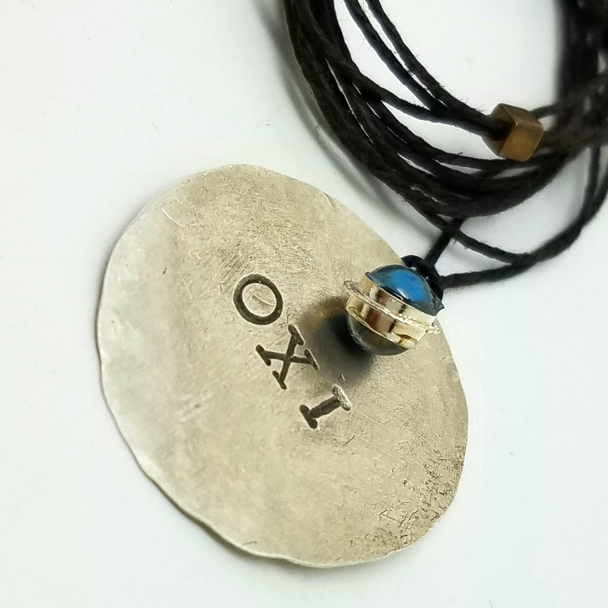 OXI Silver Necklace Bracelet Wrap on Bamboo, 42"