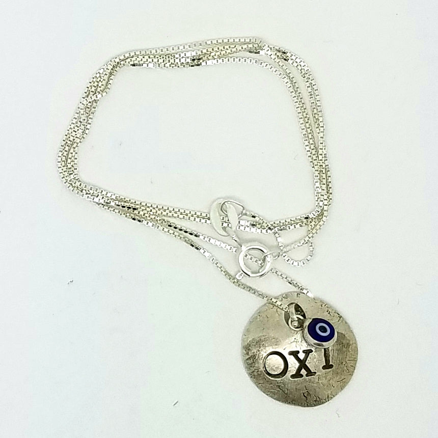 OXI Silver Necklace on Silver Box Chain