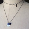 OXI Silver Necklace with Lapis Lazuli on Chain, 30"