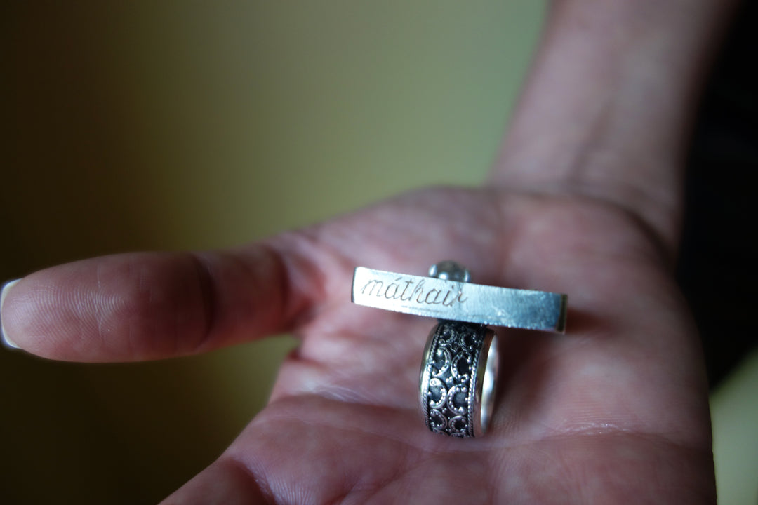 He Said I Love You in a Ring: diamond, ruby, amethyst mosaic