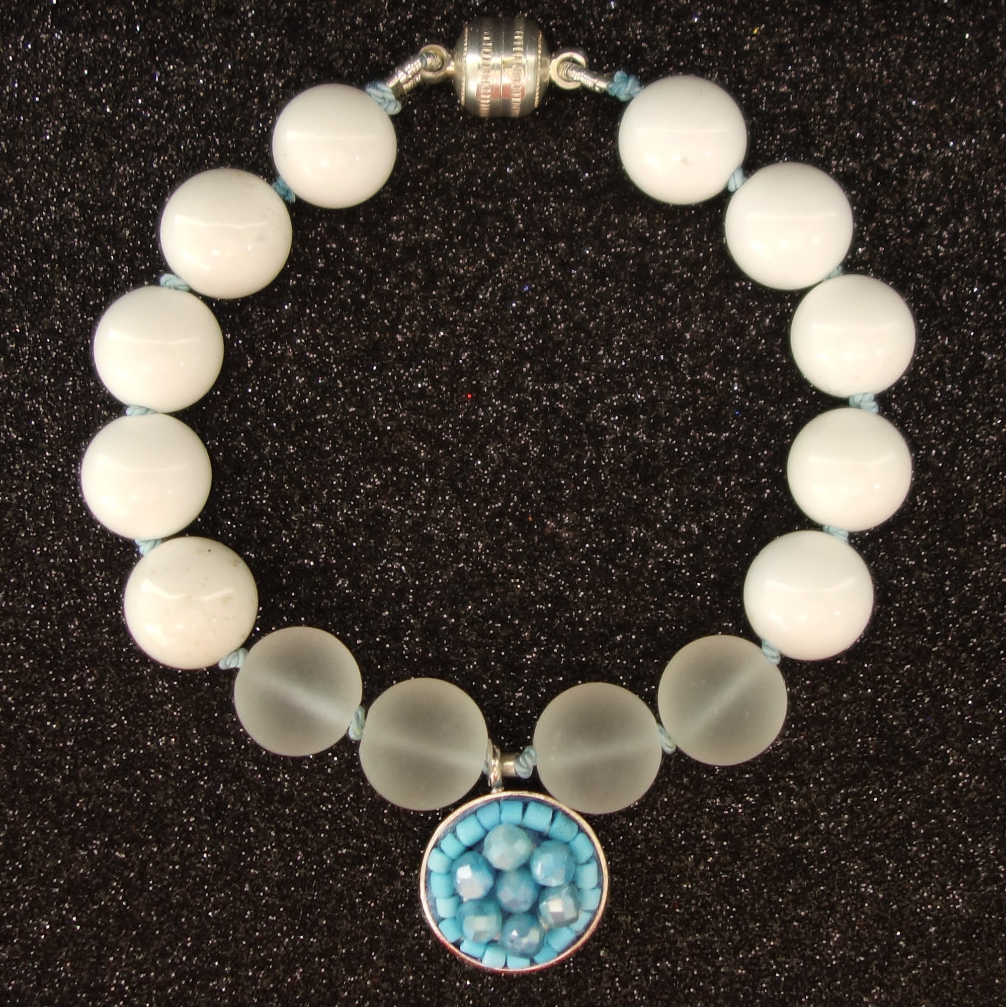 Blue Without You turquoise and howlite mosaic bracelet